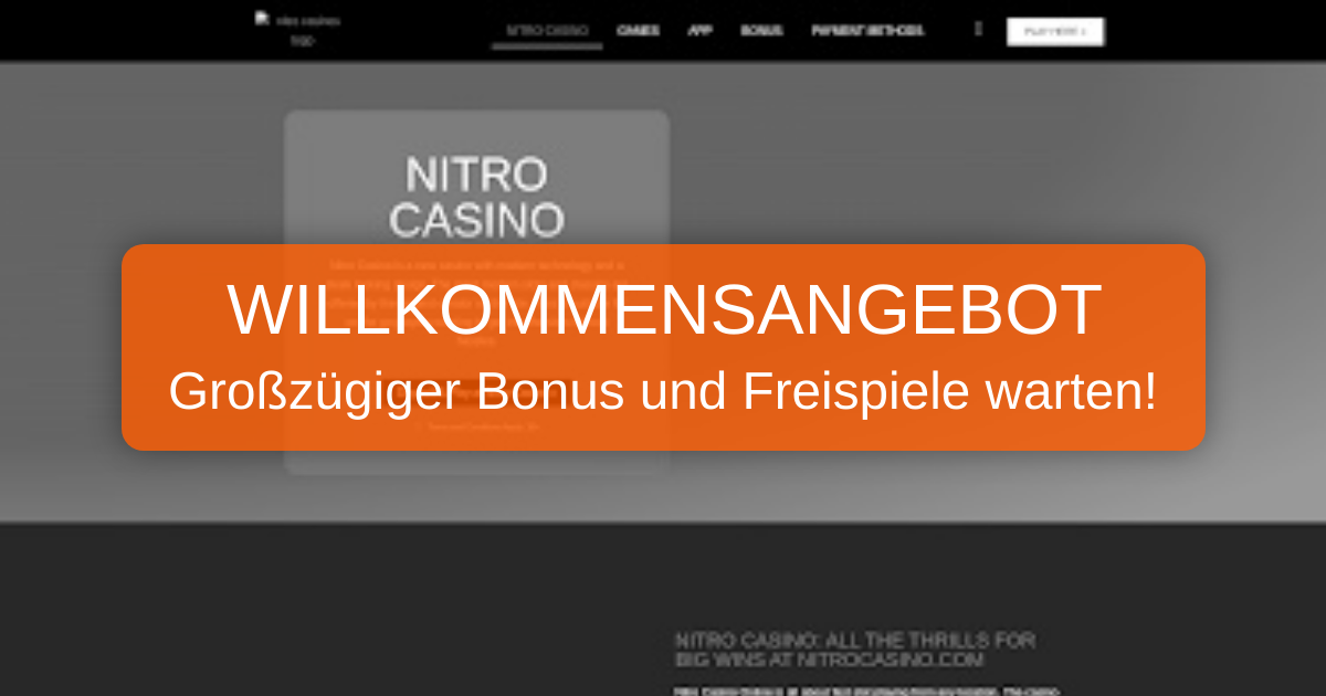 Nitro Casino welcome bonus